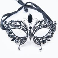 Dance in The Rain Diamante Mask Black