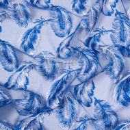 Royal Mesh with White Embroidered Feathers