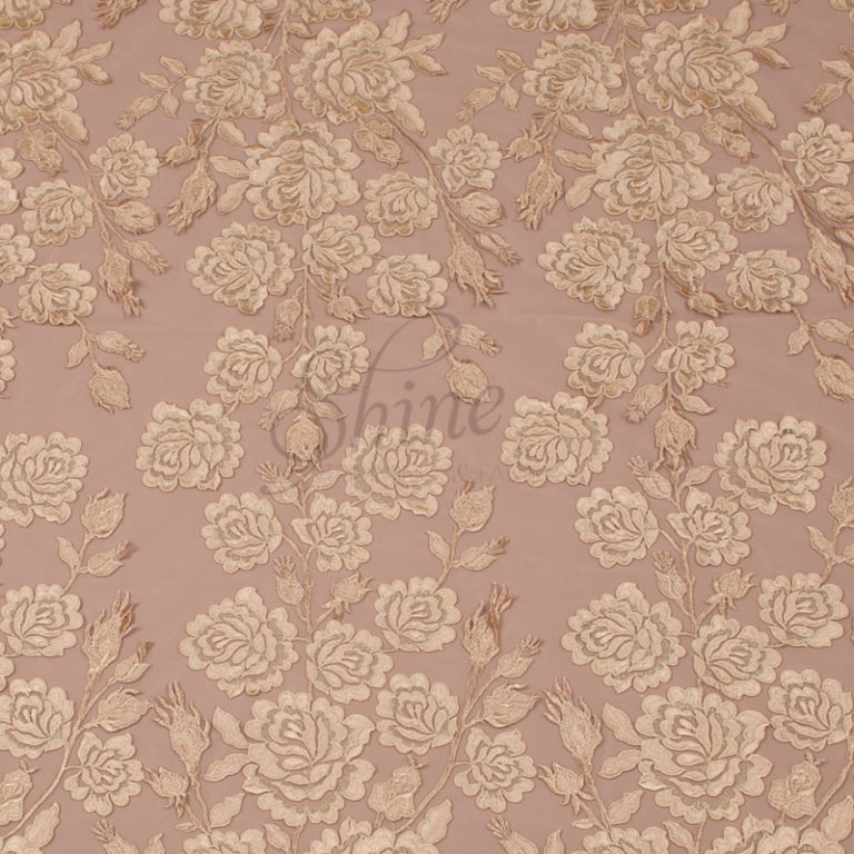 Embroidered Metallic Gold Roses | Shine Trimmings & Fabrics