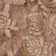 Embroidered Metallic Gold Roses