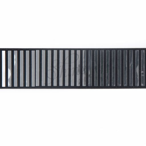 Belting Elastic Silver Mirror Stripes on Firm Black 40mm