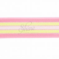 Belting Elastic - Pink/Yellow Neon Stripe on Elastic 50mm