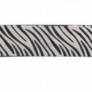 Belting Elastic Gold Tiger Animal Print on Firm Black 50mm