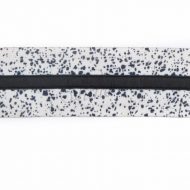 Belting Elastic - Black Paint Splat White Corded Waistband Elastic 50mm