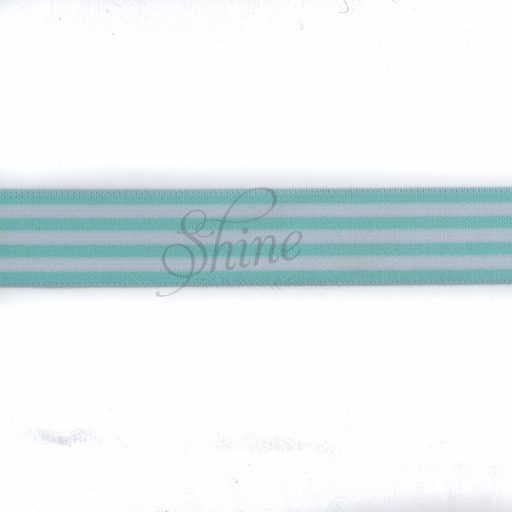 Belting Elastic -Mint/White Stripe on Soft Elastic 25mm