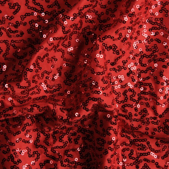 Broadway Sequin Fabric RedRed Sequin Shine Trimmings & Fabrics