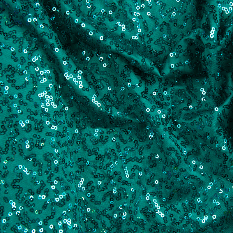 Broadway Sequin Fabric -Teal-Metallic Sequin | Shine Trimmings & Fabrics