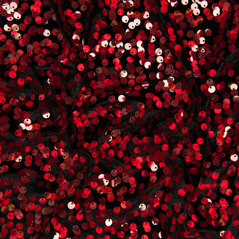 Galaxy Velvet – Black Red | Shine Trimmings & Fabrics