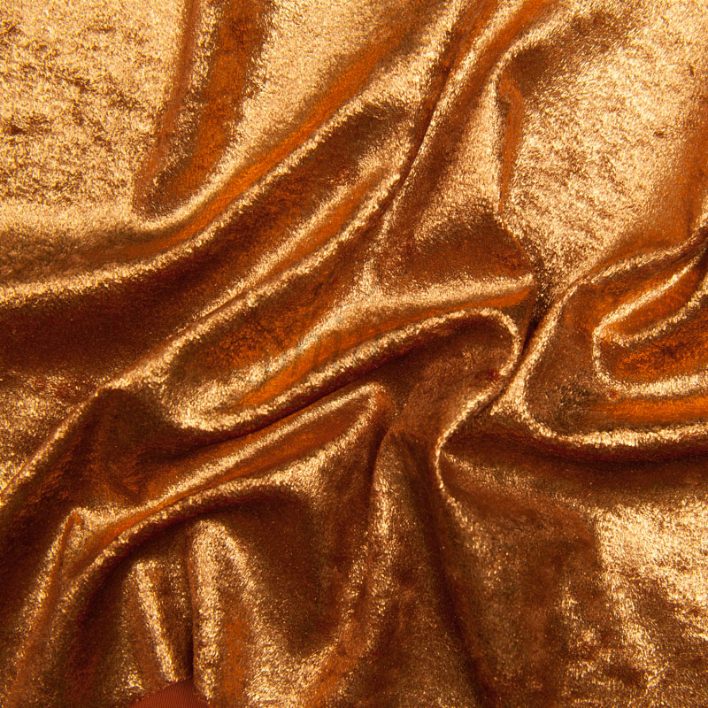 Metallic Foil Velvet – Orange Copper
