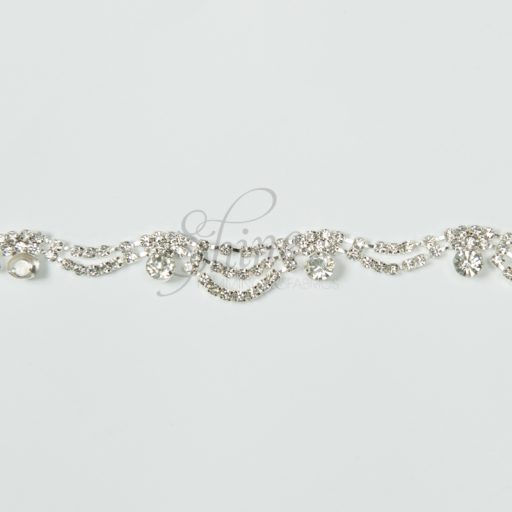 Festoon Diamante Trimming - Silver