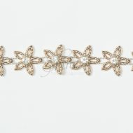 Gold Flower Diamante Trimming