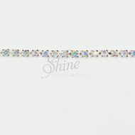 Single Row Diamante Trimming -Silver/Crystal AB