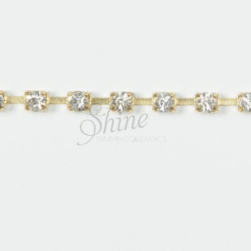 Single Row Diamante Trimming - Gold