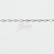 Single Row Diamante Trimming - Silver/Crystal AB