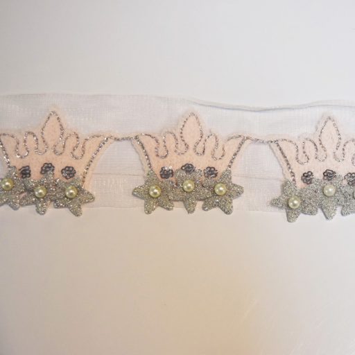 Embroidered 3D Pink Sparkle Crowns