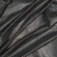 Luxe Eyelet Stretch Nylon with Foil - Gunmetal on Black