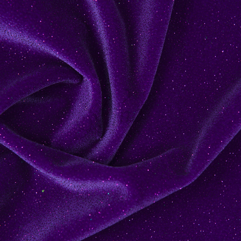 Glitteratti Stretch Velvet – Purple/Cerise