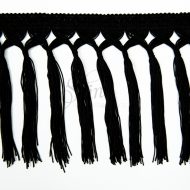 Fringe with Tassels - Black