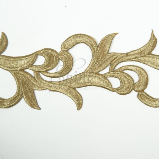 Metallic Swirl Iron On Trim - Gold