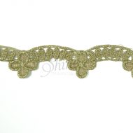 Metallic Flower Scallop Trim - Antique Gold