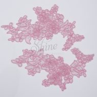 Beaded Floral Garden Bouquet Satin Lace Motif Pair Camelia