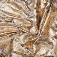 Tie Dye Foil Velvet - Metallic Gold