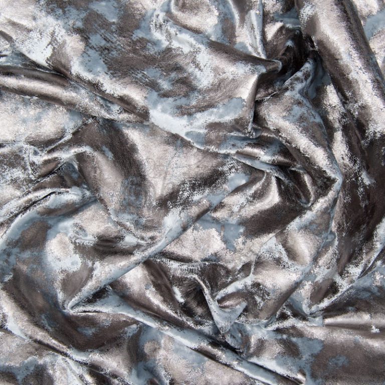 Tie Dye Foil Velvet Metallic Silver Shine Trimmings & Fabrics