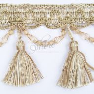 Vintage Beaded Tassel Fringe - Beige