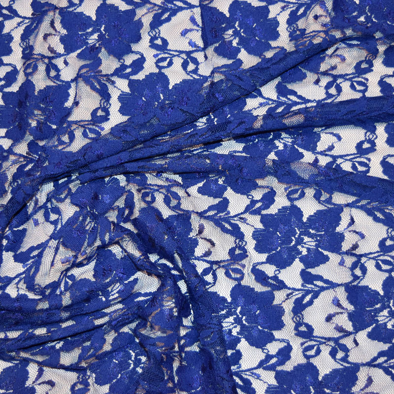 Gemma Stretch Lace – Royal Blue – Shine Trimmings & Fabrics