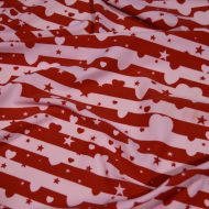 Red and white heart star stripe