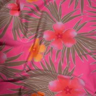 Orange with pink hibiscus