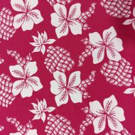 Lightweight Stretch Spandex Raspberry/White Hibiscus