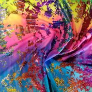 Cosmic Rainbow - Foil Stretch Spandex