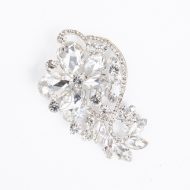 Elizabeth Crystal and Diamante Pin - Silver