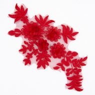 Lace 3D Motif Pair H0036 - Red