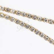 Single Row Diamante Trimming - Gold/Crystal 4mm