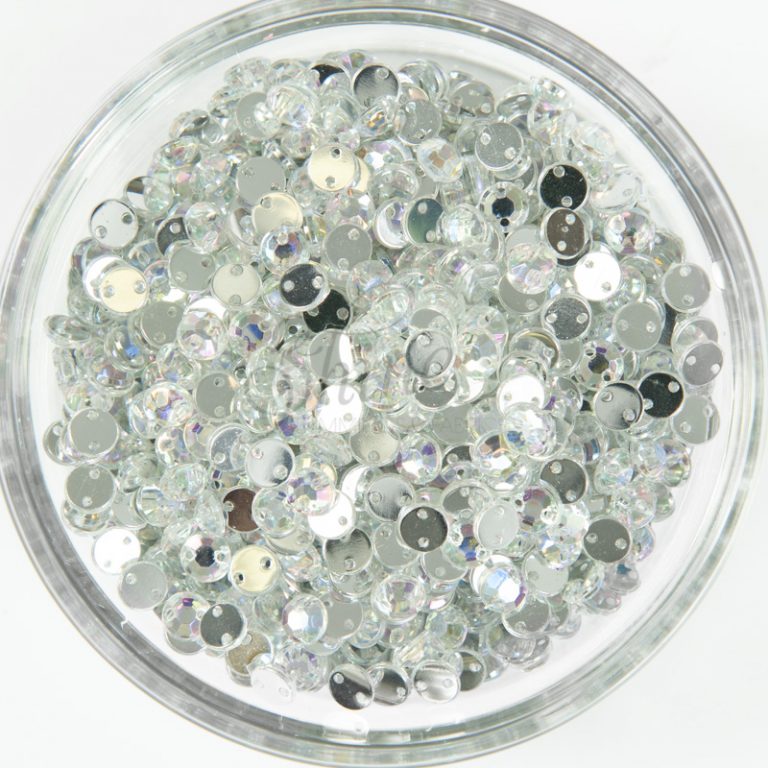Plastic Crystal Pearl AB Sew On Stones Round 6mm | Shine Trimmings ...