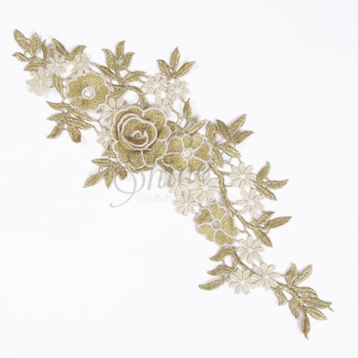 3D Motif 21942 Gold and White Flowers