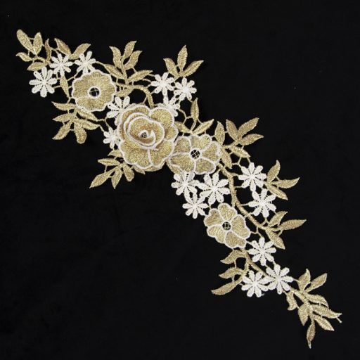 3D Motif 21942 Gold and White Flowers - Image 2