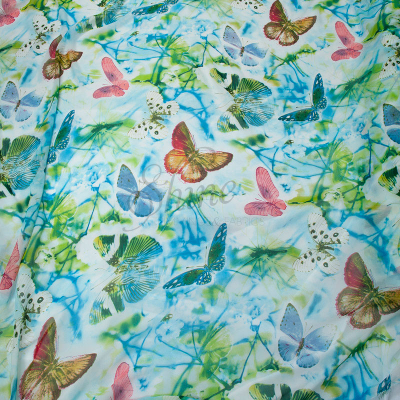 Madam Butterfly – Printed Chiffon | Shine Trimmings & Fabrics
