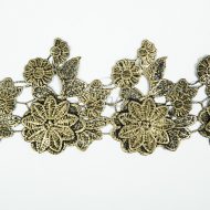 In the Garden 3D Floral Coated Lace Trimming GBCT18-04 - Black/Gold