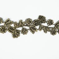 Gold Coated Lace Trim GBCT18-07 - Black/Gold