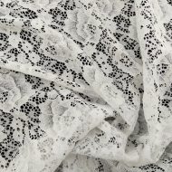Floral Stretch Lace - White