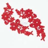 Field of Daisies Rosso Lace Motif Pair