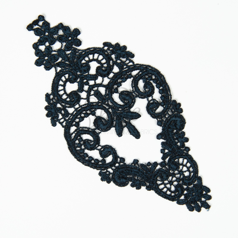 Decadent Chandelier Lace Motif 41687 Navy | Shine Trimmings & Fabrics