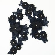 Motif 3D with Mesh Leaves Pair Navy #10