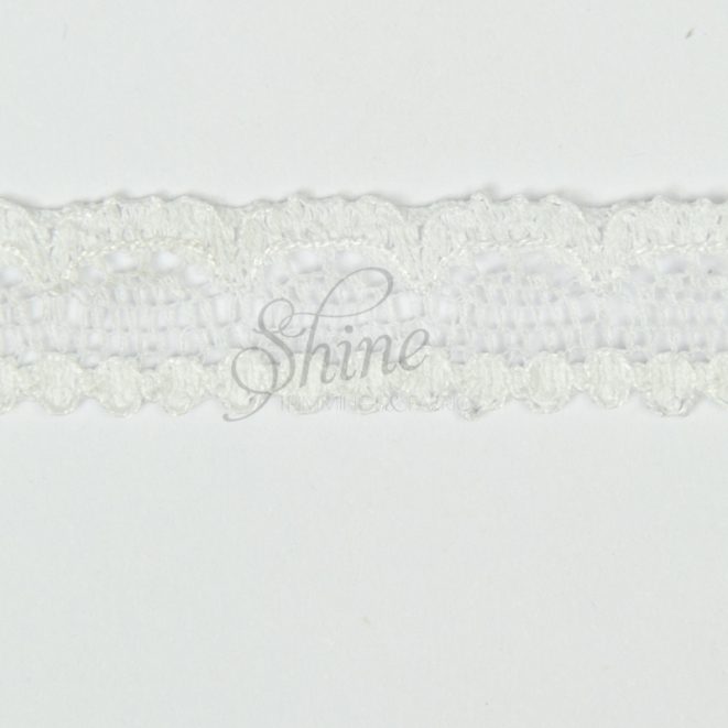 Leavers Cotton Lace Trim 1330 White Shine Trimmings & Fabrics