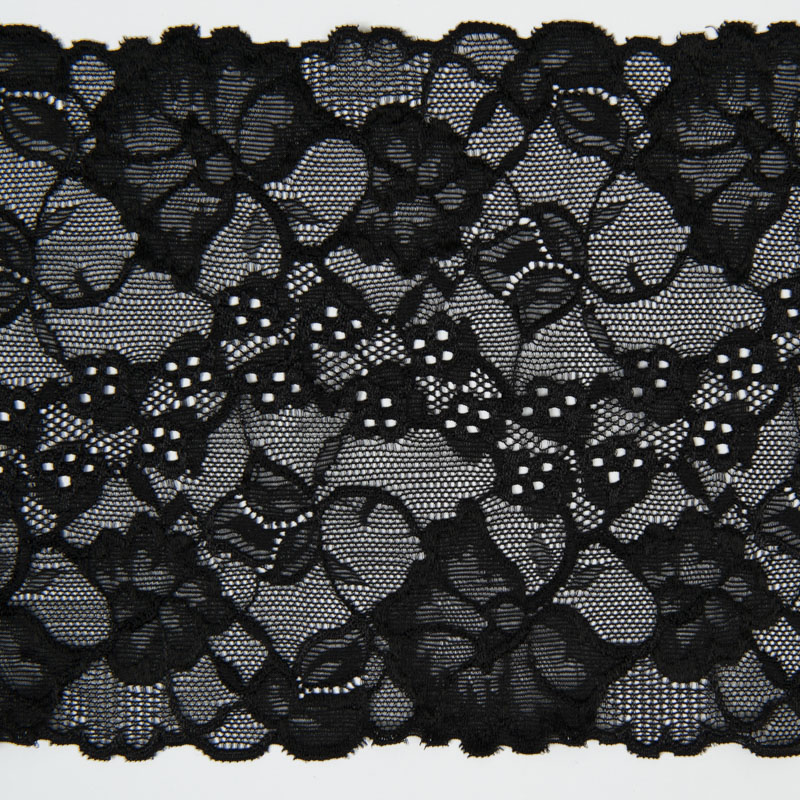 Stretch Lace Trimming Forest Trail 3630 – Black | Shine Trimmings & Fabrics