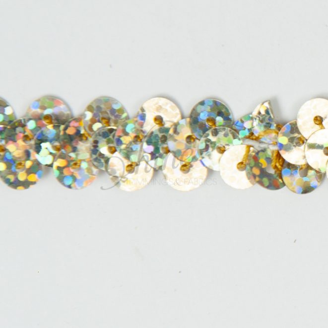 Stretch Sequin Trim 1 Row Light Gold Sparkle Shine Trimmings And Fabrics