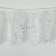 Gathered Broderie Anglaise Cambric Lace Trimming 18368 - White